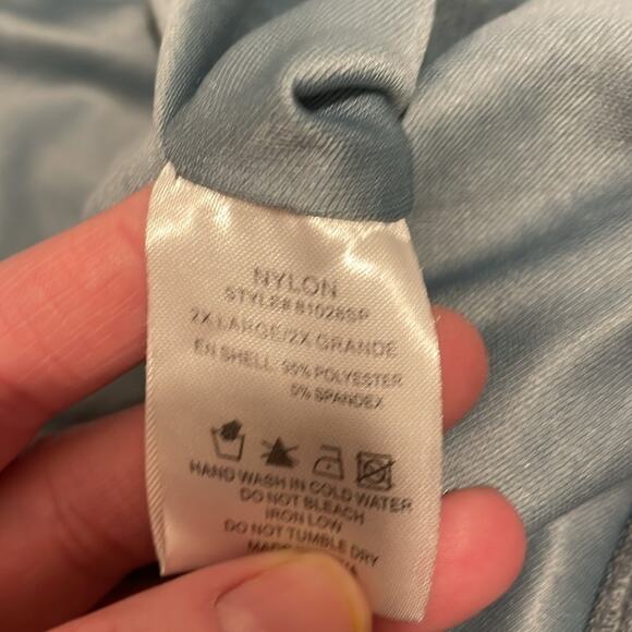 Nylon Apparel Spotlight Stealer Rhinestone Fringe Mini Skort Denim Blue 2XL - Picture 6 of 8